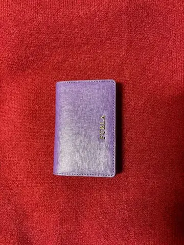 FURLA 퍼플 가죽 명함지갑 박스 포함