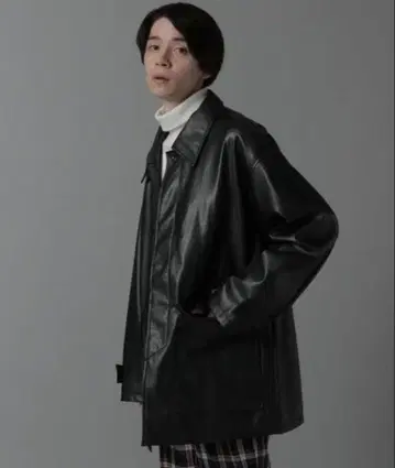 인조 가죽 커버올 자켓(HARE)