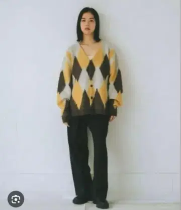 [ whimsic ] 아가일 샤기 니트 가디건