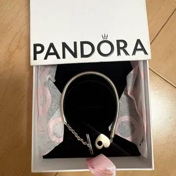 판도라 하트형 참 실버 팔찌