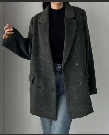 샤기 테일러드 자켓 코트