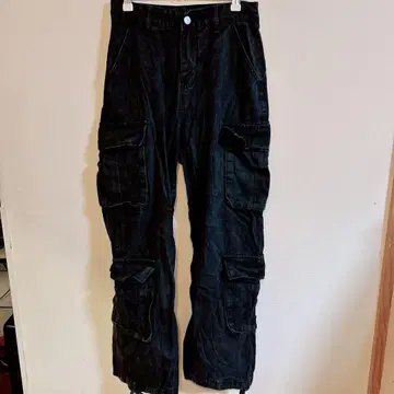 블랙 카고 팬츠 S 사이즈 4 포켓