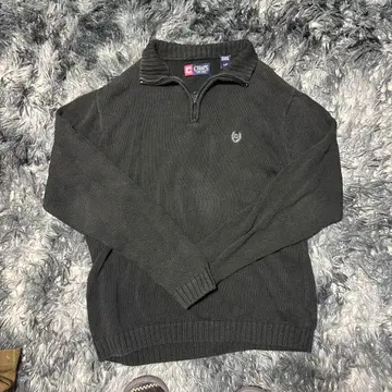 CHAPS 차프스 하프 지퍼 니트 스웨터 블랙 L 사이즈