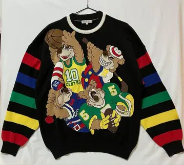 레어 레트로 구제 의류 스웨터 니트 면 100% 농구