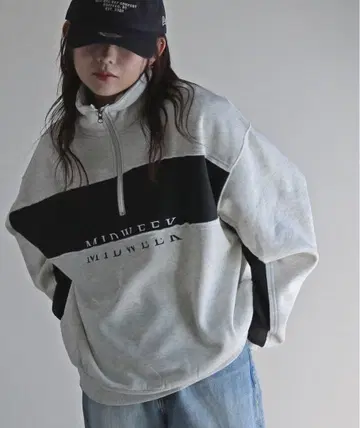 COURO 하프 지퍼 맨투맨