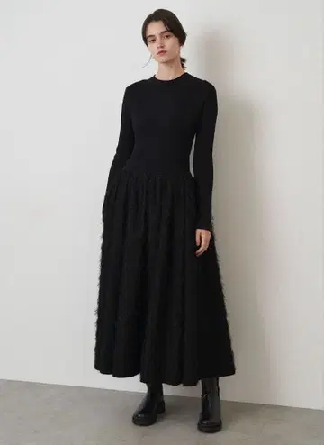 ELENDEEK 재료 도킹 니트 원피스