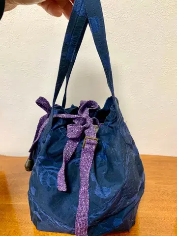 사토 섬유 FUGA FUGA 네이비 꽃무늬 복조리형 토트백