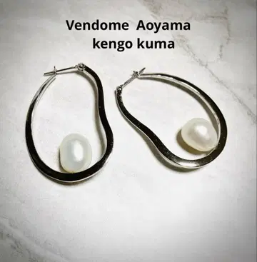 반돔 아오야마 펄 후프 귀걸이 Kengo Kuma