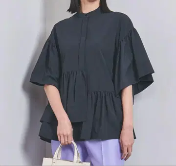 UNITED ARROWS 불규칙 페플럼 블라우스