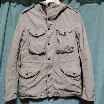 그레이 밀리터리풍 자켓/나일론 후드티