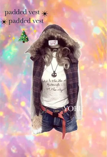 베스트 y2k 그런지 헤이세이 갸루 해외 걸 충전솜 퍼 체크 피치