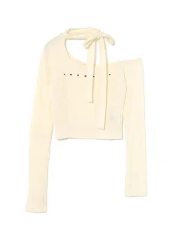 ANDMARY Nana ribbon oneshoulder tops