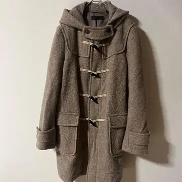 오늘 발송 유니클로 베이지 더플 코트 후디