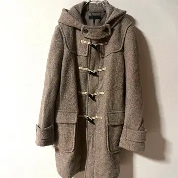 오늘 발송 유니클로 베이지 더플 코트 후디