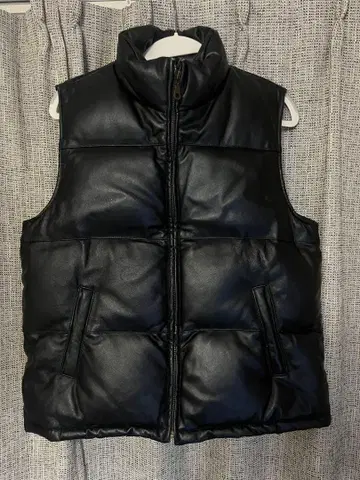 pierucci 가죽 다운 베스트 고트스킨 양가죽 VINTAGE 블랙