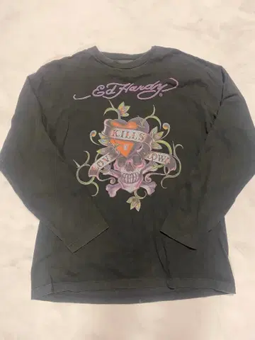 Ed Hardy 스컬 그래픽 긴팔 티셔츠