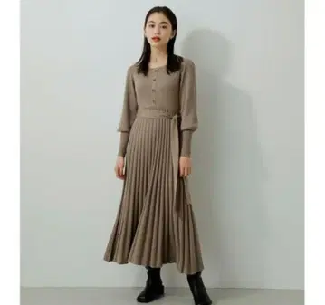 AZUL by moussy PLEATS KNIT ONEPIECE