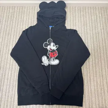 도쿄 디즈니 리조트 미키 귀 달린 후드티 LL 블랙