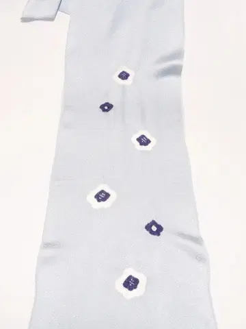 블루 그레이   순수 실크 오비 장식 천 지문 매실 [카라 히데 와소안]