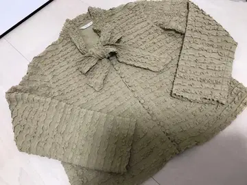 미사용 카네코 이사오 럭셔리 피코 프릴 넥 리본 블라우스