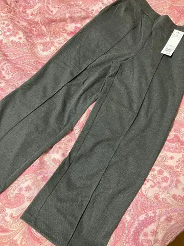 미사용 새상품 Samansa Mos2 blue 센터 시임 팬츠 차콜 F