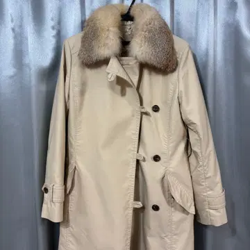 MICHEL KLEIN 퍼 카라 부착 코트 38