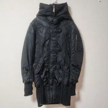 y2k 헤이세이 갸루 셔링 자켓 블루종 모즈 코트