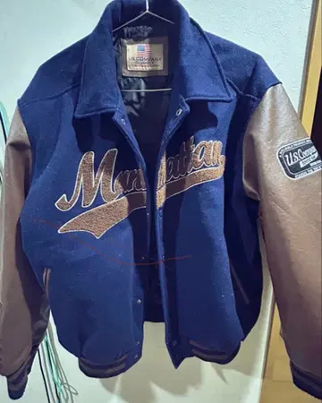 U.S.Company 맨해튼 바시티 자켓 네이비 브라운