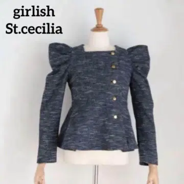 GIRLISH/ St.cecilia 가리쉬 클리오 네이비 트위드