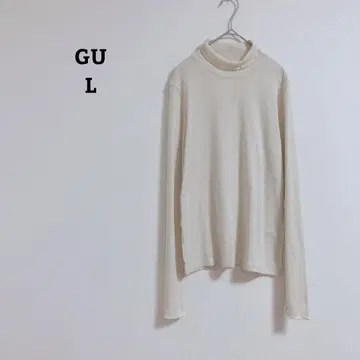 지유 소프트 리브 터틀넥 T 멜로우 리브 오피카지 얇은 소재 레이어드 L