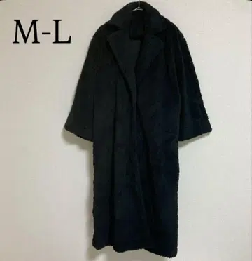 무스탕 라이크 보아 롱 코트 롱 가운 룸웨어 M L 블랙