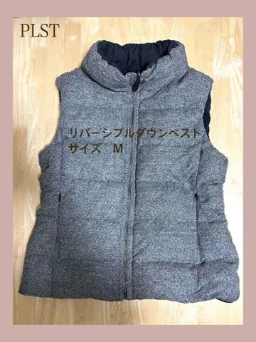 PLST 블랙&그레이 다운 베스트 M
