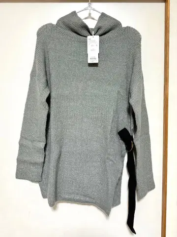 새상품 HARE 하레 7G 슬릿 카타아제 튜닉 하이넥 니트