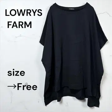 로리즈팜 T셔츠 블랙 루즈핏 체형 커버 튜닉 티셔츠