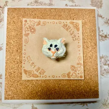 둥근 눈썹 고양이 리얼 브로치