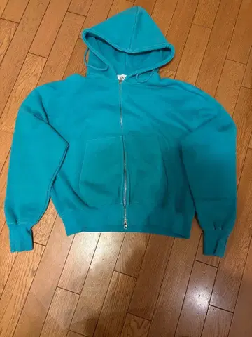 SOERTE 터콰이즈 집업 후드티