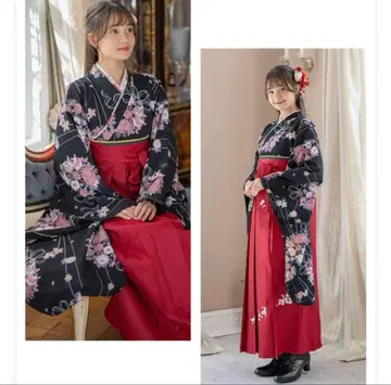 캐서린 코티지 블랙 x 크림슨 하카마 세트