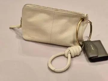 Alf the Label 아르프 화이트 가죽 그랑데 파우치 카드 케이스