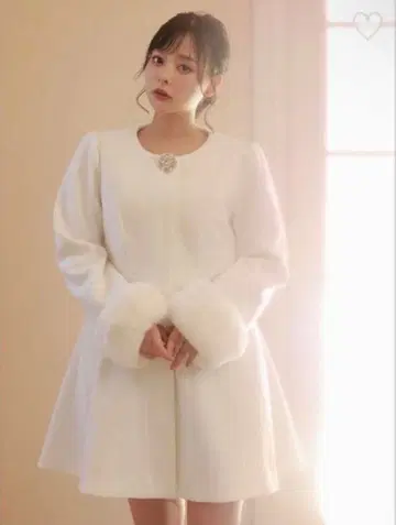 evelyn 2023 비쥬 코트 A라인 코트 퍼 티펫 포함