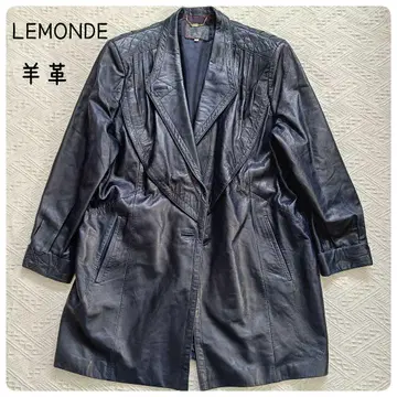 LEMONDE 가죽 코트 F 양가죽 다크 네이비 가죽 재킷 다크 네이비