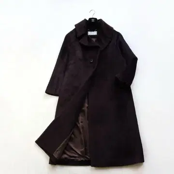 [ ADORE ] 알파카 울 샤기 코트 롱 코트 체스터 브라운