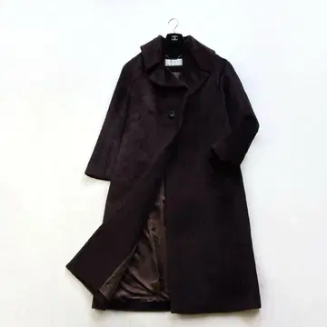 [ ADORE ] 알파카 울 샤기 코트 롱 코트 체스터 브라운