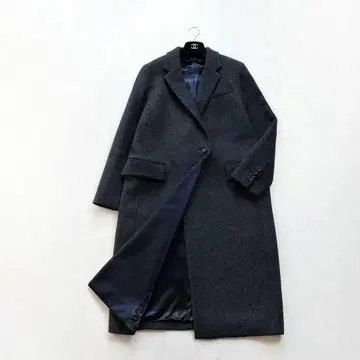 [ ADORE ] 롱 울 코트 체스터 코트 테일러드 다크 그레이