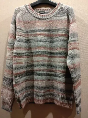 남성용 스트라이프 크루넥 스웨터