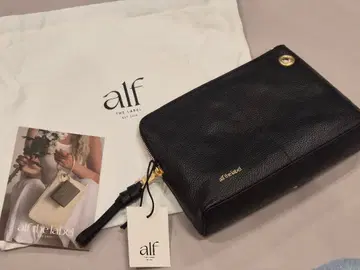 Alf the Label 알프 블랙 그랑데 파우치 (페블드 레더)