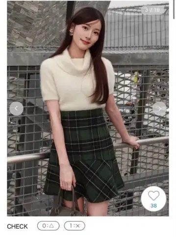 SNIDEL 스나이델 헤므프레아스카쇼 [ 칸헤원 착용 / 체크 / M ]