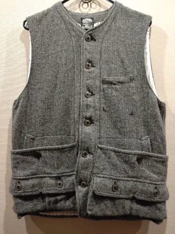 남성용 WASTE TWICE 그레이 트위드 베스트