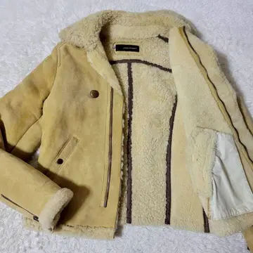 레어 이탈리아제 DSQUARED2 무스탕 퍼 가죽 라이더 자켓