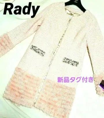새상품 봄 Rady 트위드 노카라 자켓 핑크 코트 정가 25000