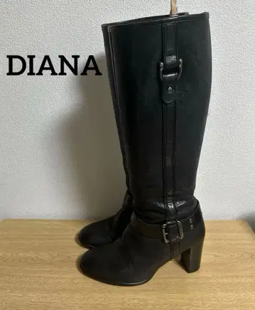 블랙 프라이데이!! DIANA 다이애나 천연 가죽 롱 부츠 블랙